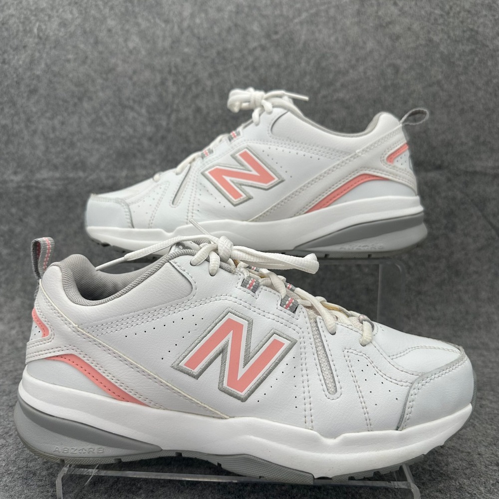 New Balance 608 Shoes Womens 9.5 D White Pink Training Sneakers WX608WP5